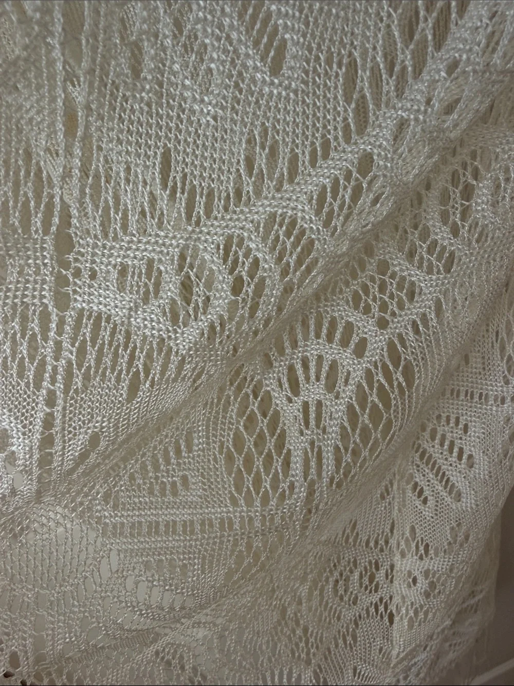 Women's Ivory Lace Fringe Kimono by